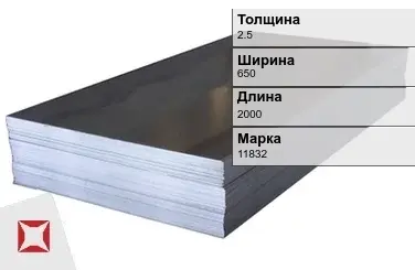 Электротехнический лист 11832 2.5х650х2000 мм ГОСТ 3836-83 в Кызылорде